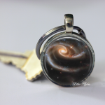 Space Astronomy Rose Of Galaxies Glass Necklace Or..